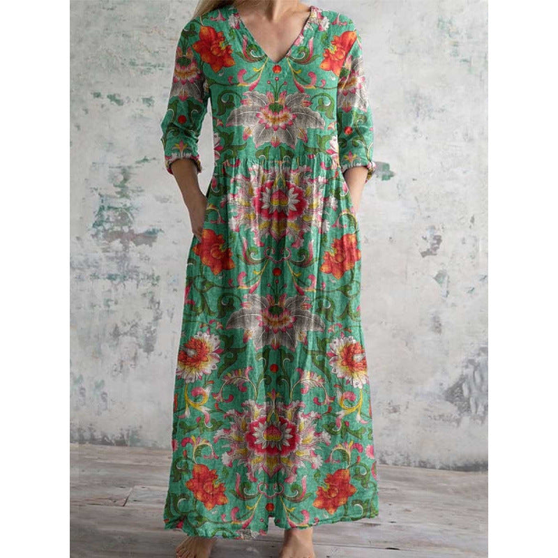 Autumn Digital Printing American Fashion Casual Halloween Dress