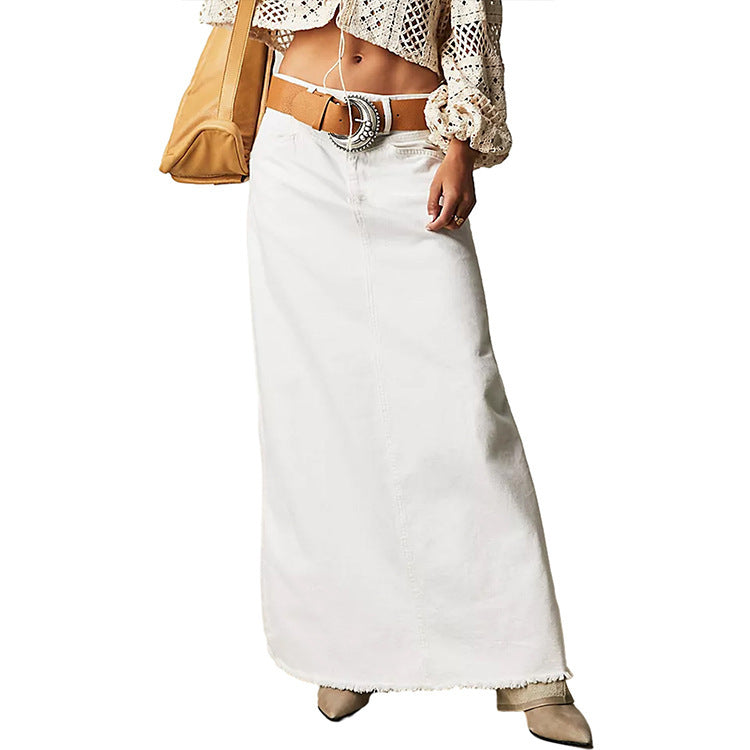 Women's Summer Loose Straight Casual Denim Skirt