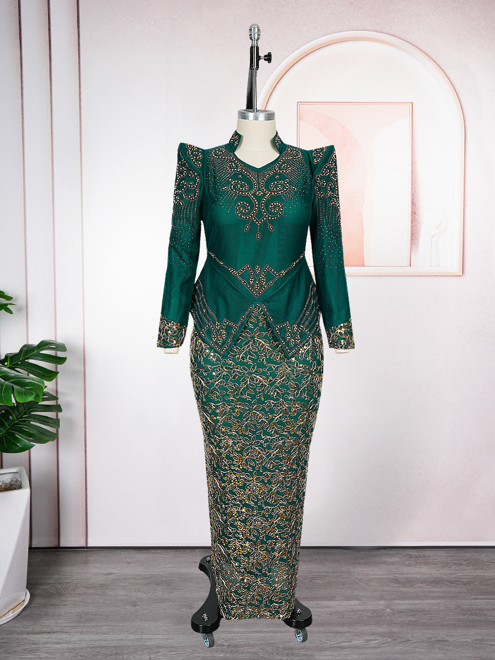 Women's Wear Elegant Thick Rope Three-dimensional Embroidery Fashion Slim Dress