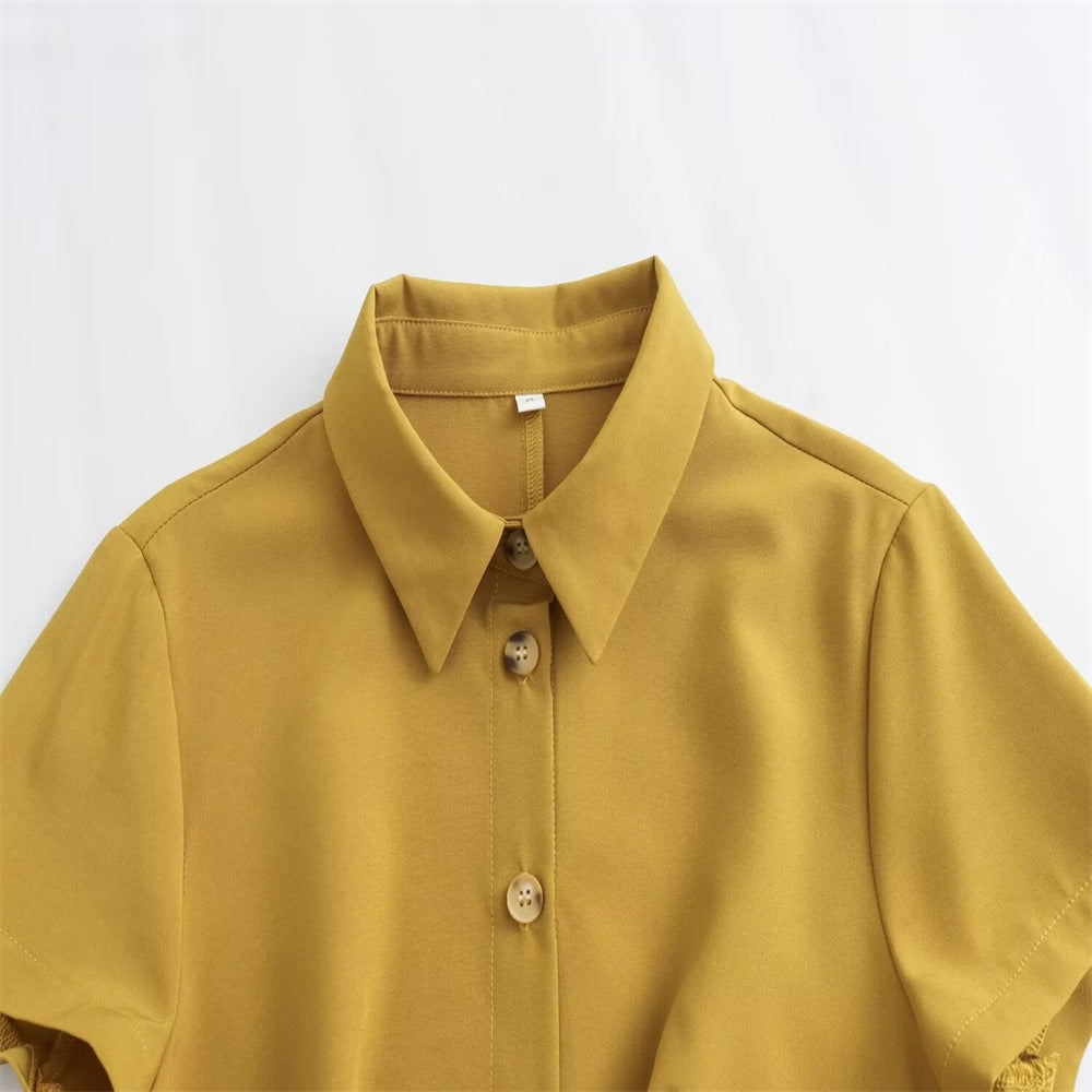 Women's Summer Fashion Casual Shirt Style Lapel Dress