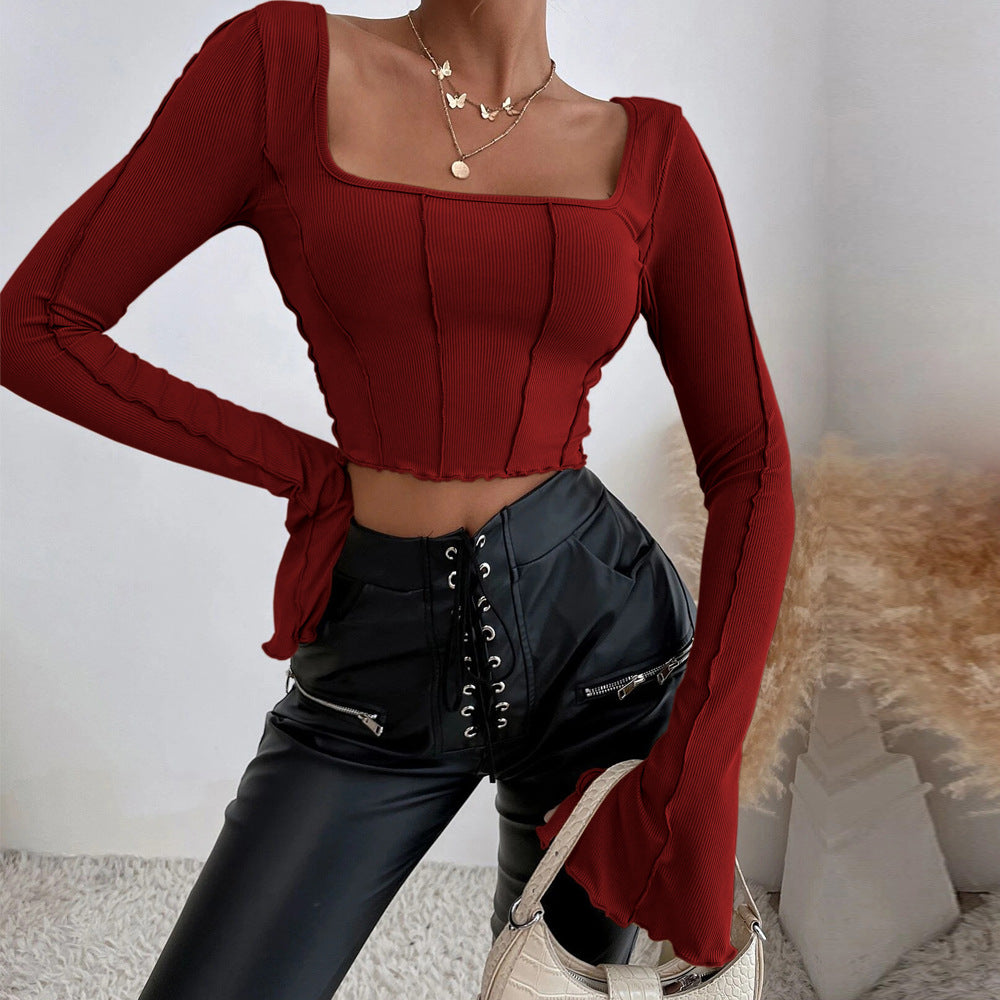 Women's Slim Fit Long Sleeve Pullover Knitted Tops