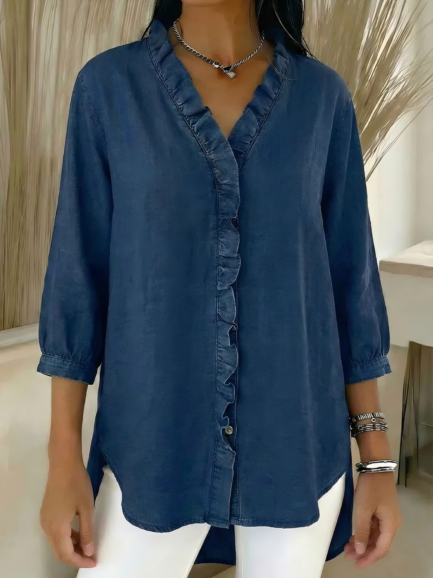 Beautiful Innovative Women's Casual Flounce Shirt Blouse