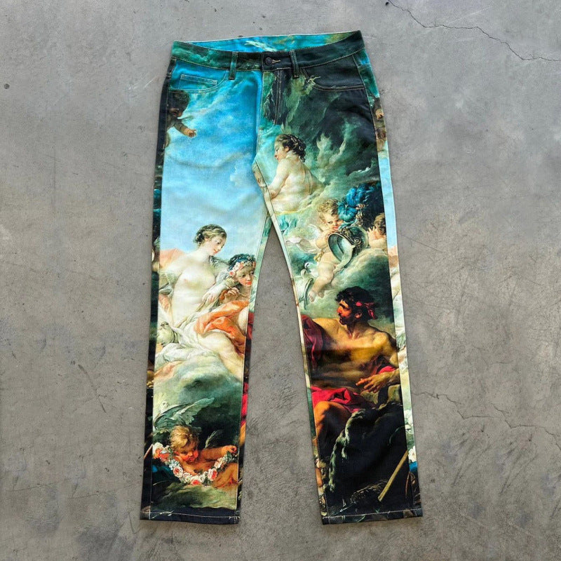 Women's & Men's Fashion Casual Digital Printing Jeans