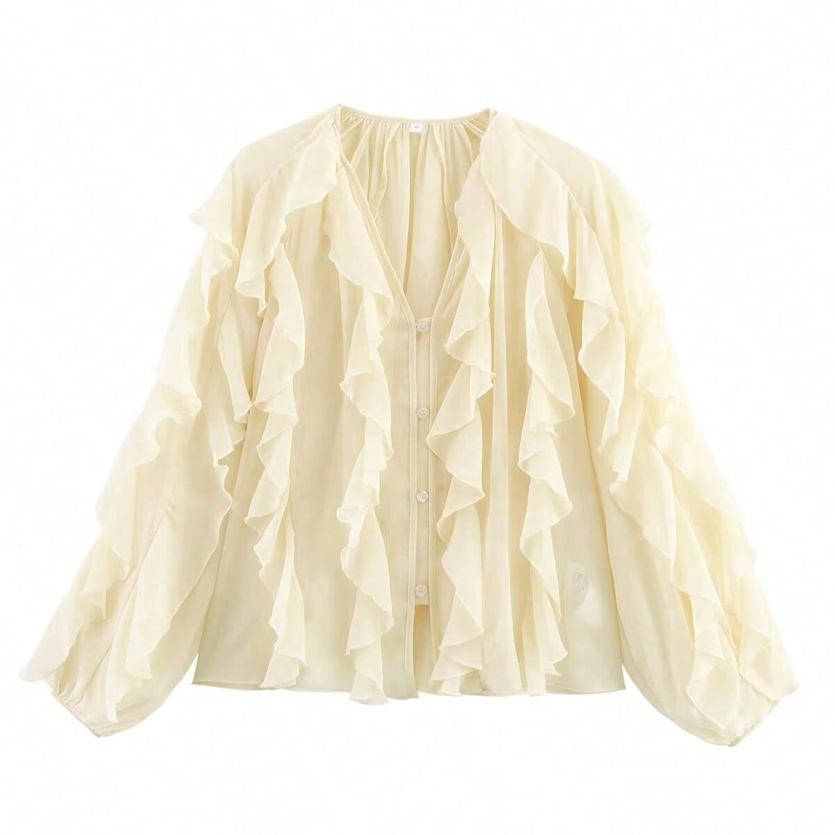 Women's Laminated Decoration Versatile Long Sleeve Shirt Tops