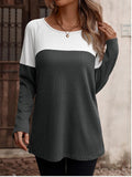 Charming Classic Women's Color Matching T-shirt Blouse