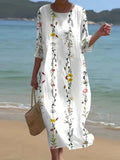 Round Neck Creative Shading Pattern Sleeve Shorts