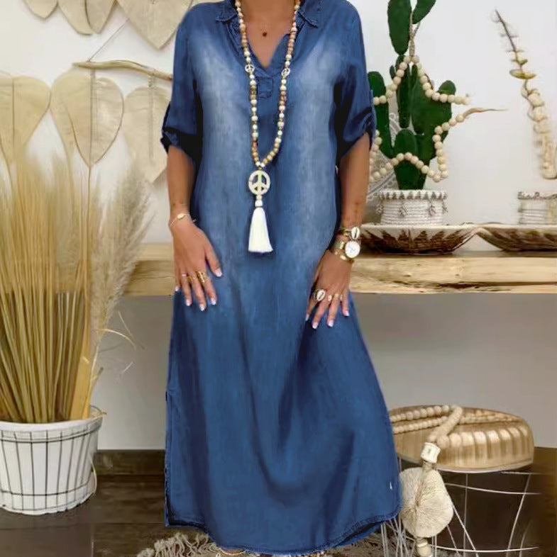 Charming Pretty Women's Loose Washed Denim Dress