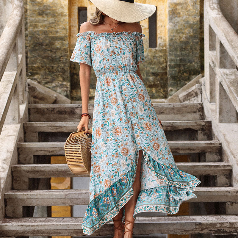 Pretty Goods Summer Floral French Ruffled Dress