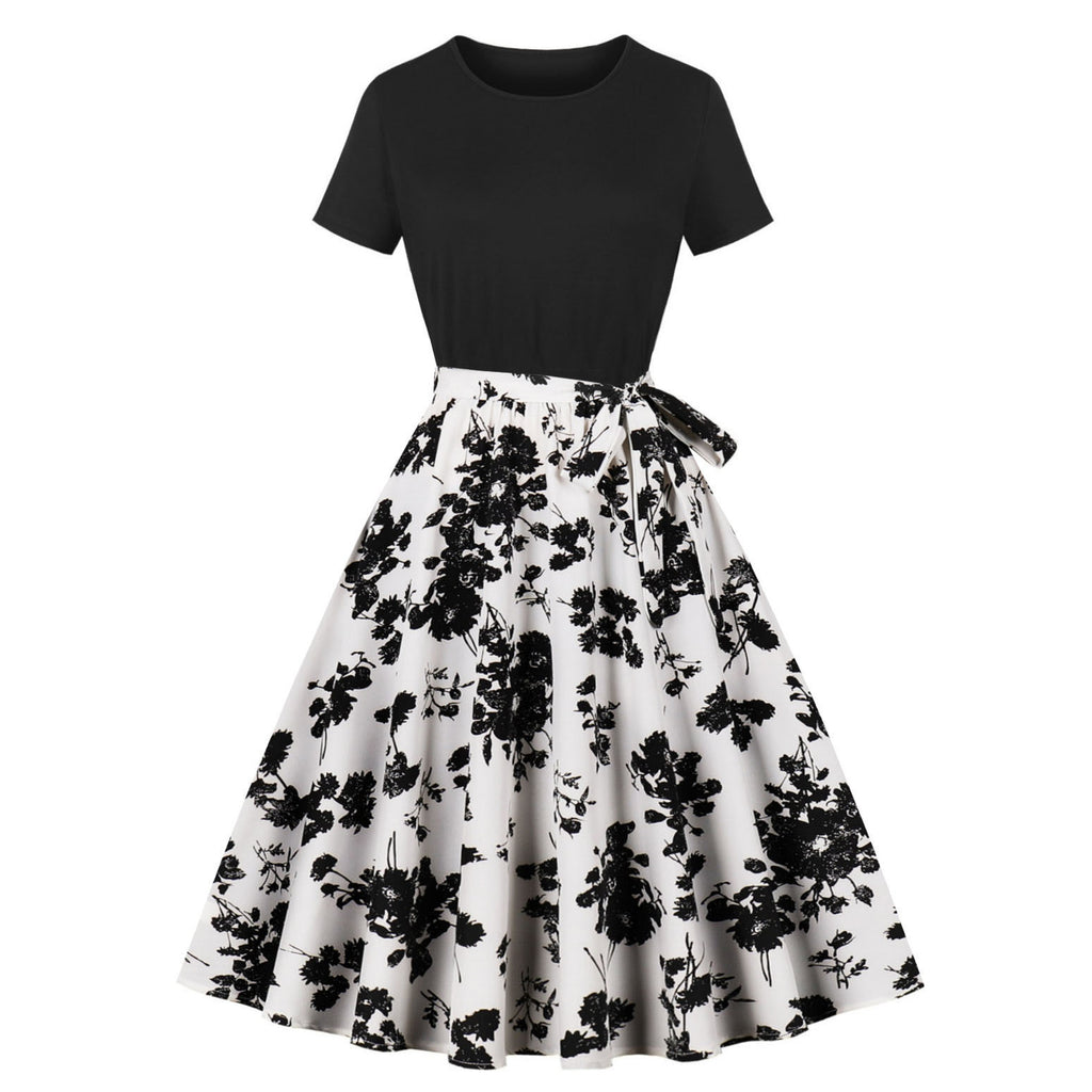 Women's Chinese Style Retro Stitching Elegant Dress