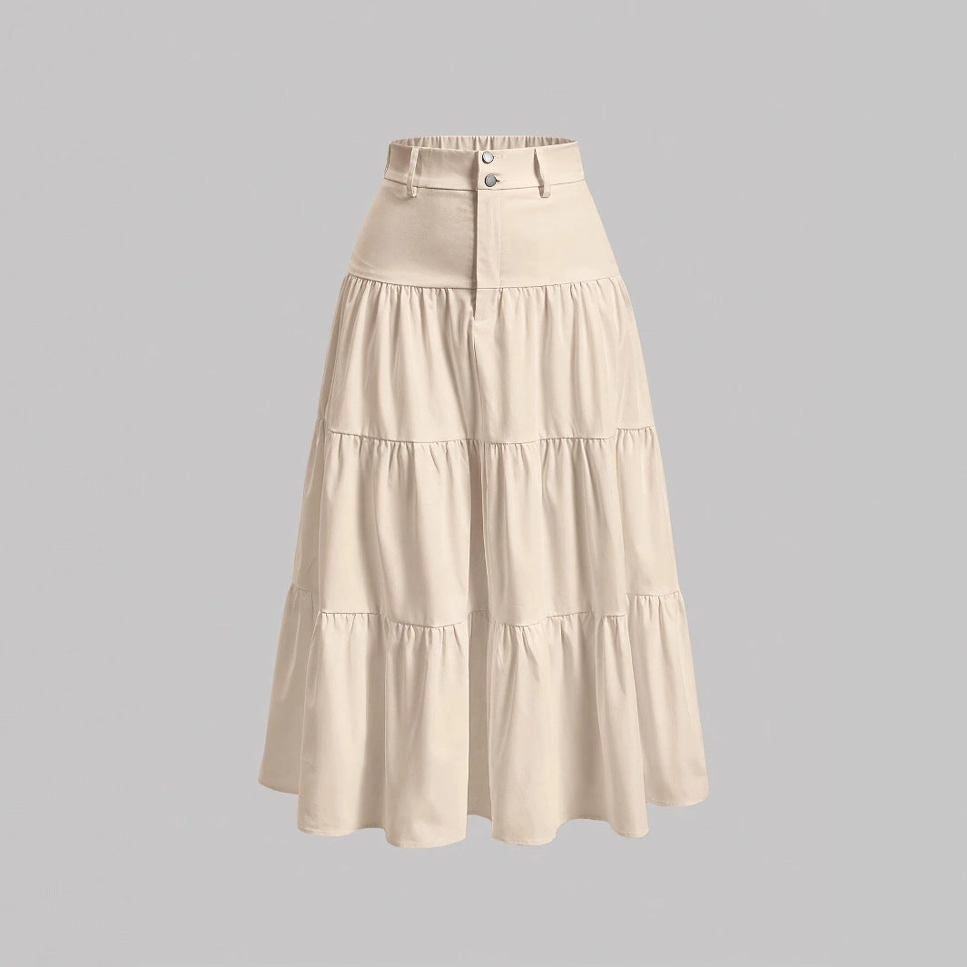 Comfortable Women's Solid Color High Waist Skirts
