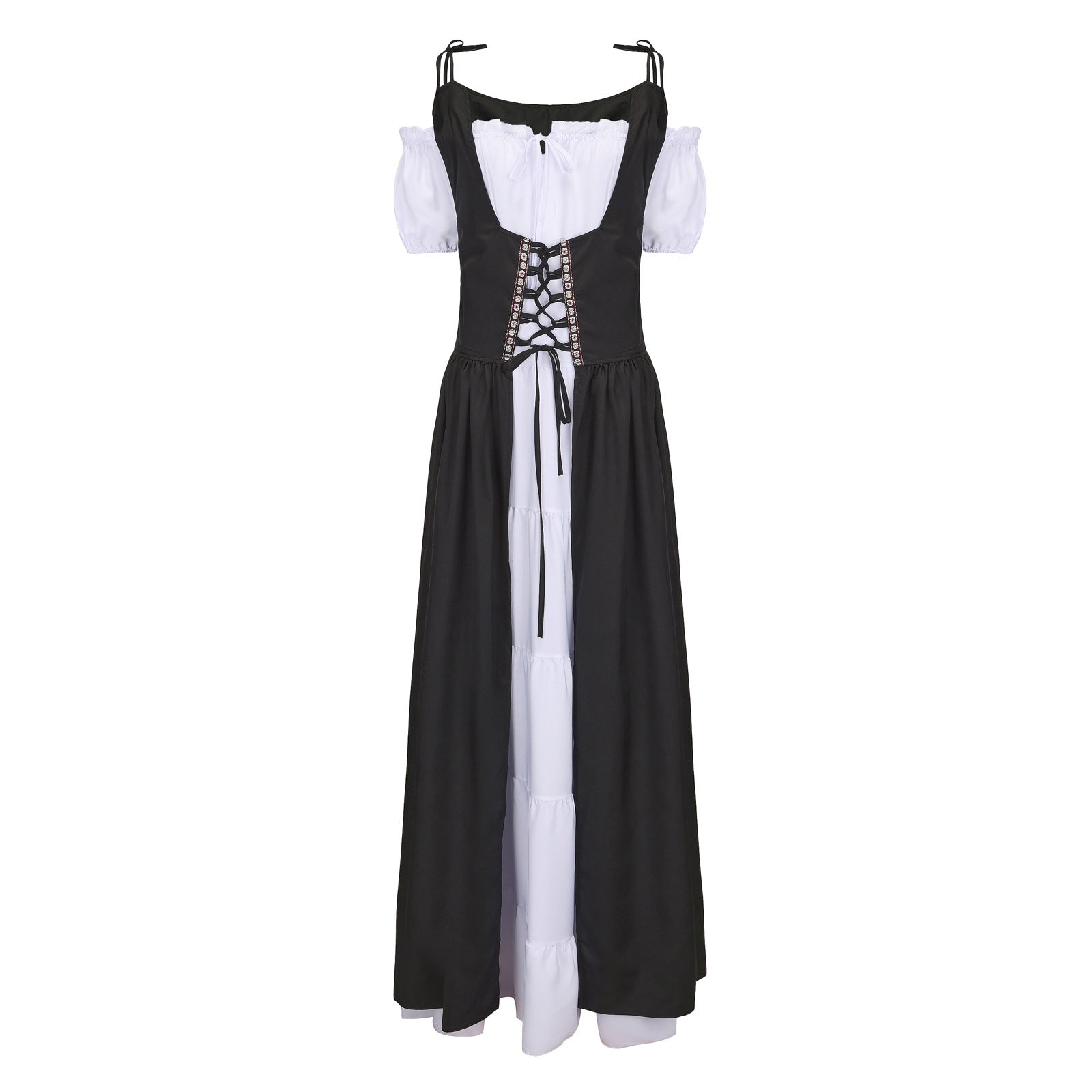 Square Collar Tied Waist Medieval Renaissance Dress