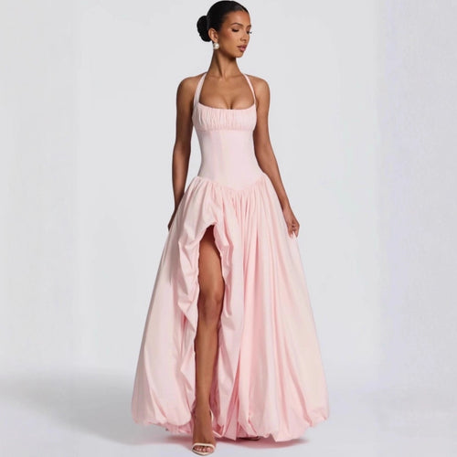 Beautiful Vacation Tight Waist Slimming Slit Fishbone Dress