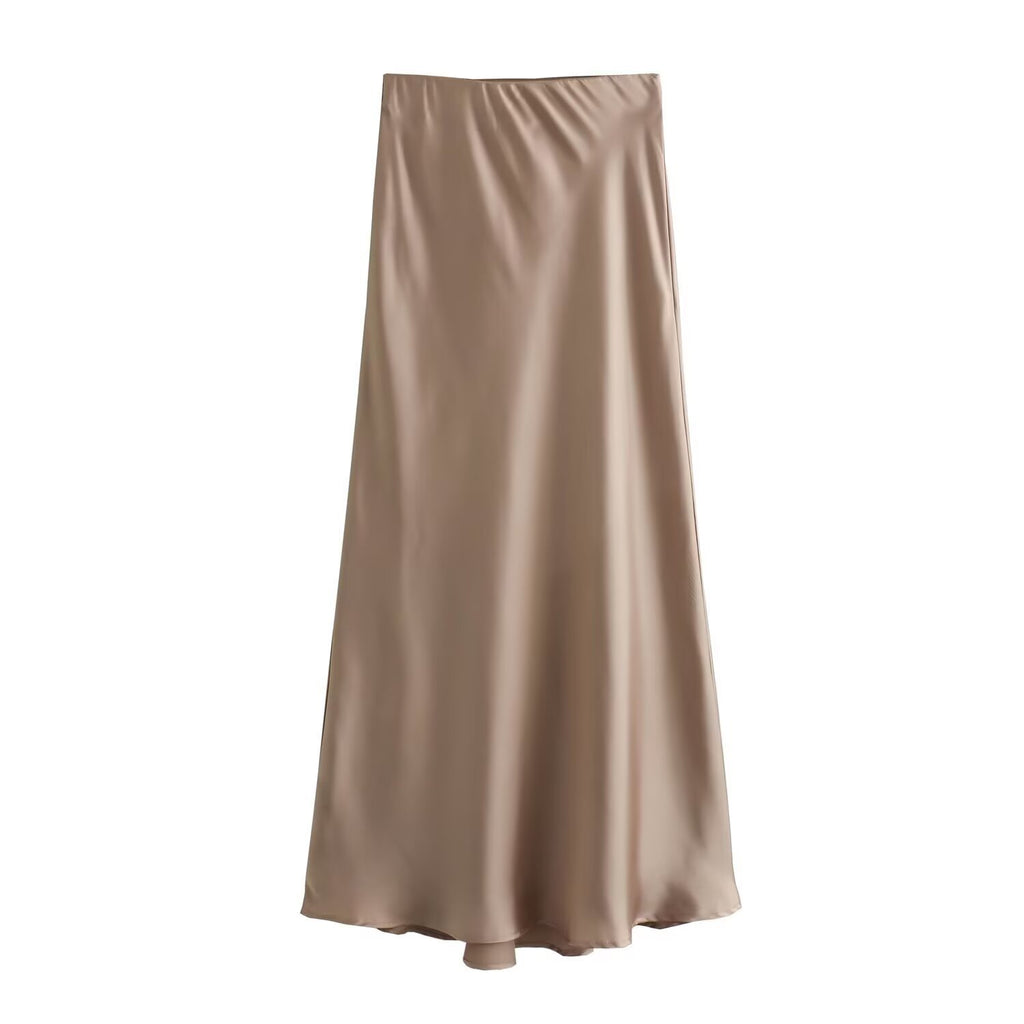 Durable Women's Fashion Simple Multicolor Satin Skirts