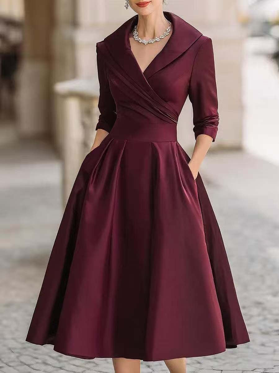 Hour Large Hem Slimming Long Sleeve Dress