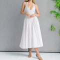 Women's Spring French Sexy Halter Solid Color Dress