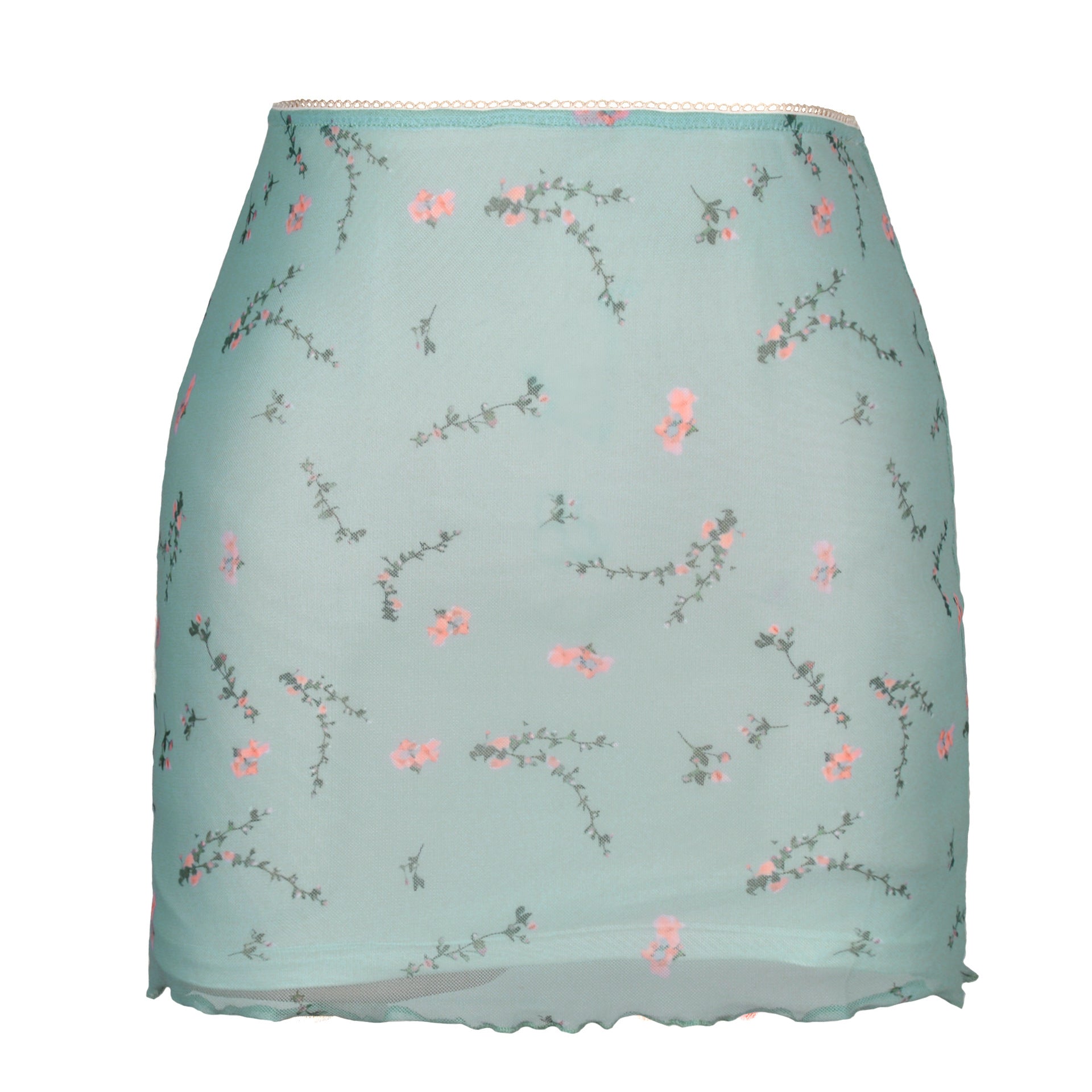 Women's Printed Tulle High Waist Slim Hip Skirts