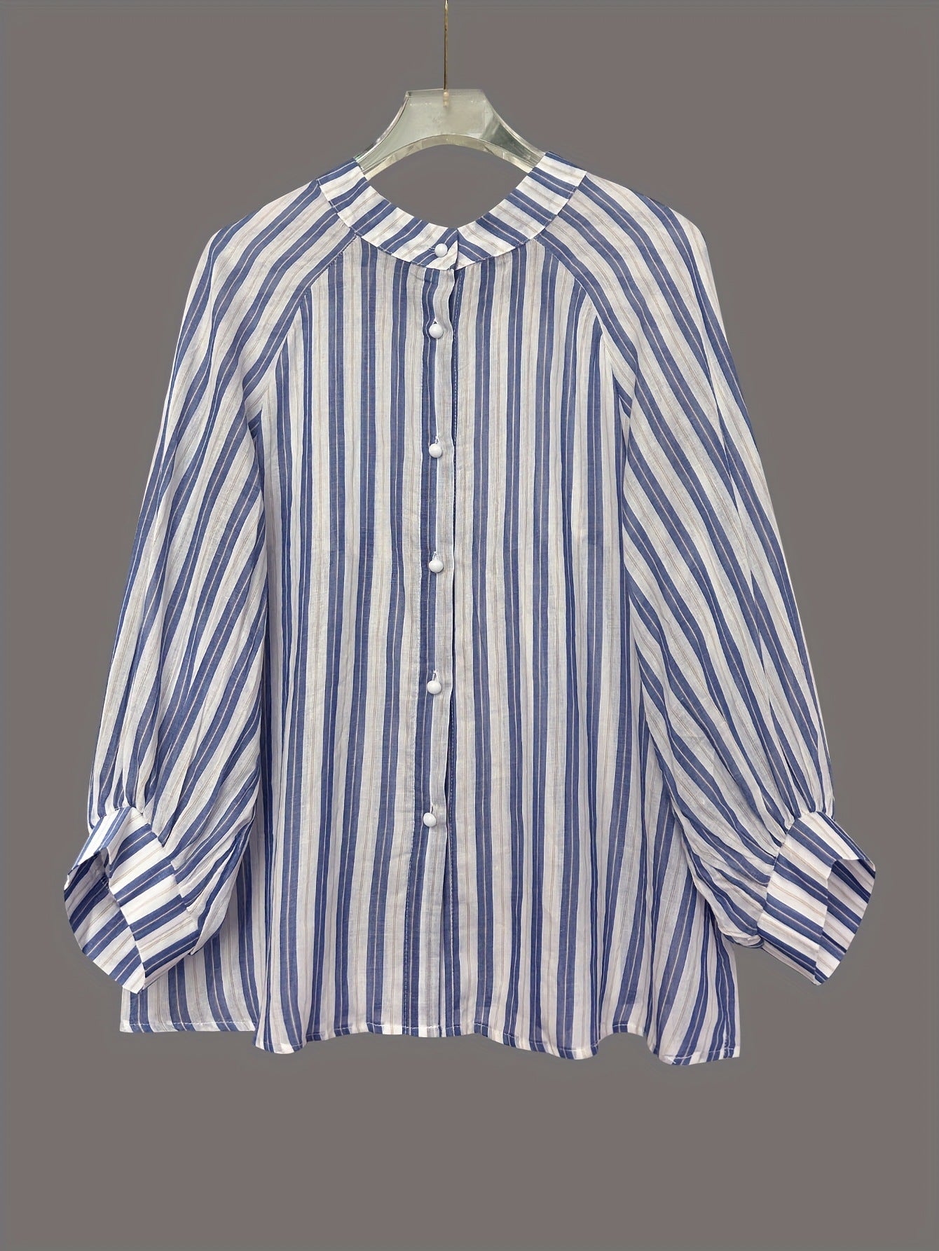 Women's Long-sleeved Striped Shirt Slimming Casual Loose Wear Blouse
