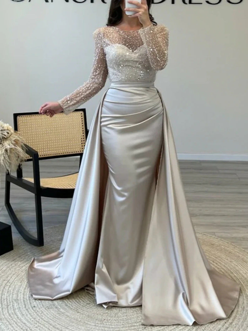 Women's Banquet Long-sleeved Elegant Host Temperament Queen Dress