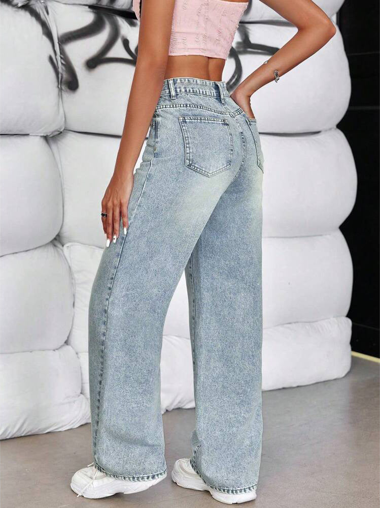 Women's Mei Straight Loose Trendy Wide Leg Women's Jeans
