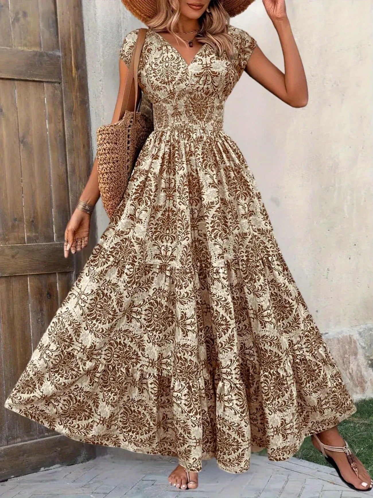 Pretty Classic Trendy Graceful Printed Long Dress