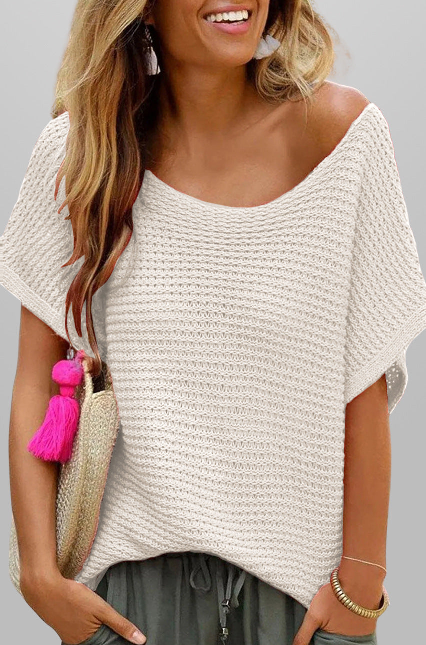Women's Summer Fashion Casual Round Neck Solid Color Shorts
