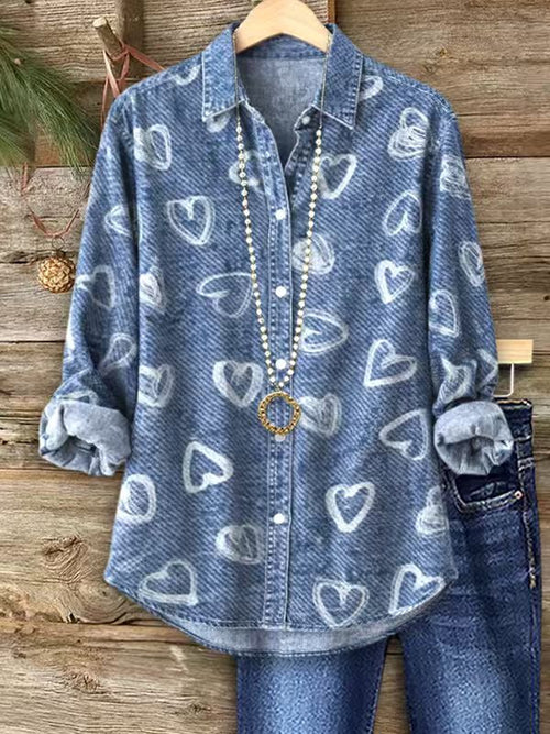 Charming Classic Creative Women's Printing Shirt Coats