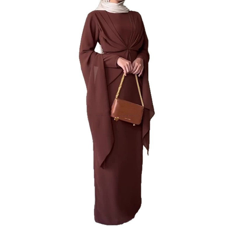 Women's Summer Elegant Solid Color Waist Graceful Dress