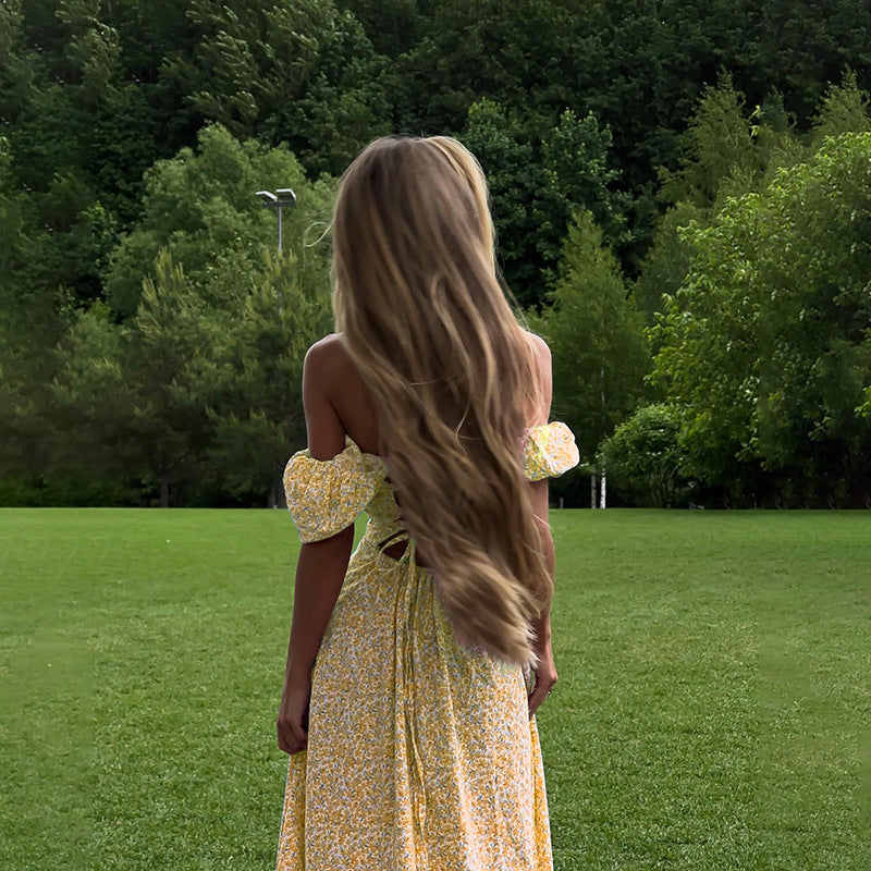 Women's Small Floral Sexy Slit Summer Dress