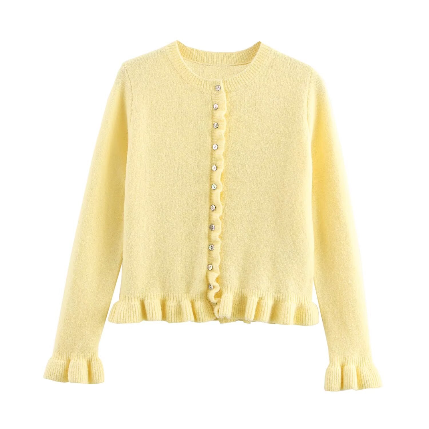 Glamorous Women's French Laminated Decoration Knitted Blouse