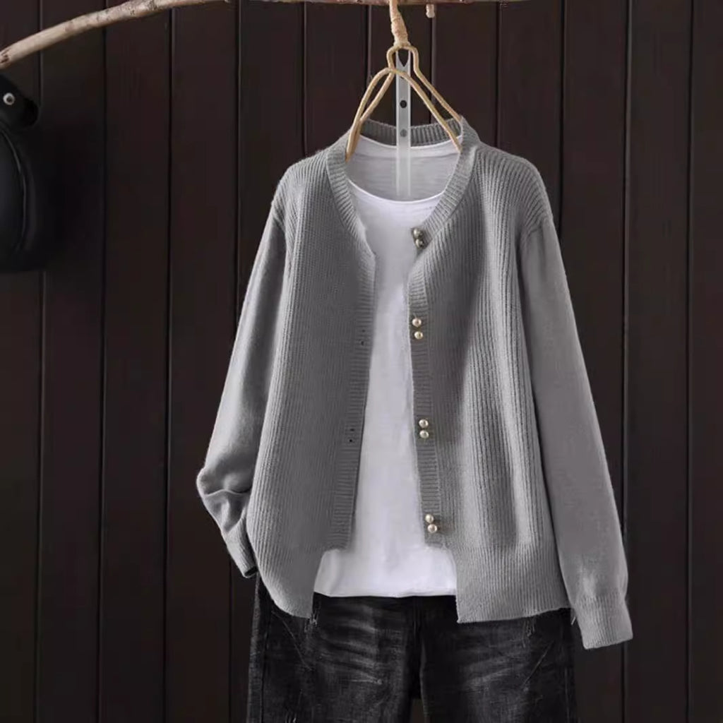 Women's Classic Style Autumn Loose Slimming Soft Glutinous Long Sleeve Solid Women's Sweater