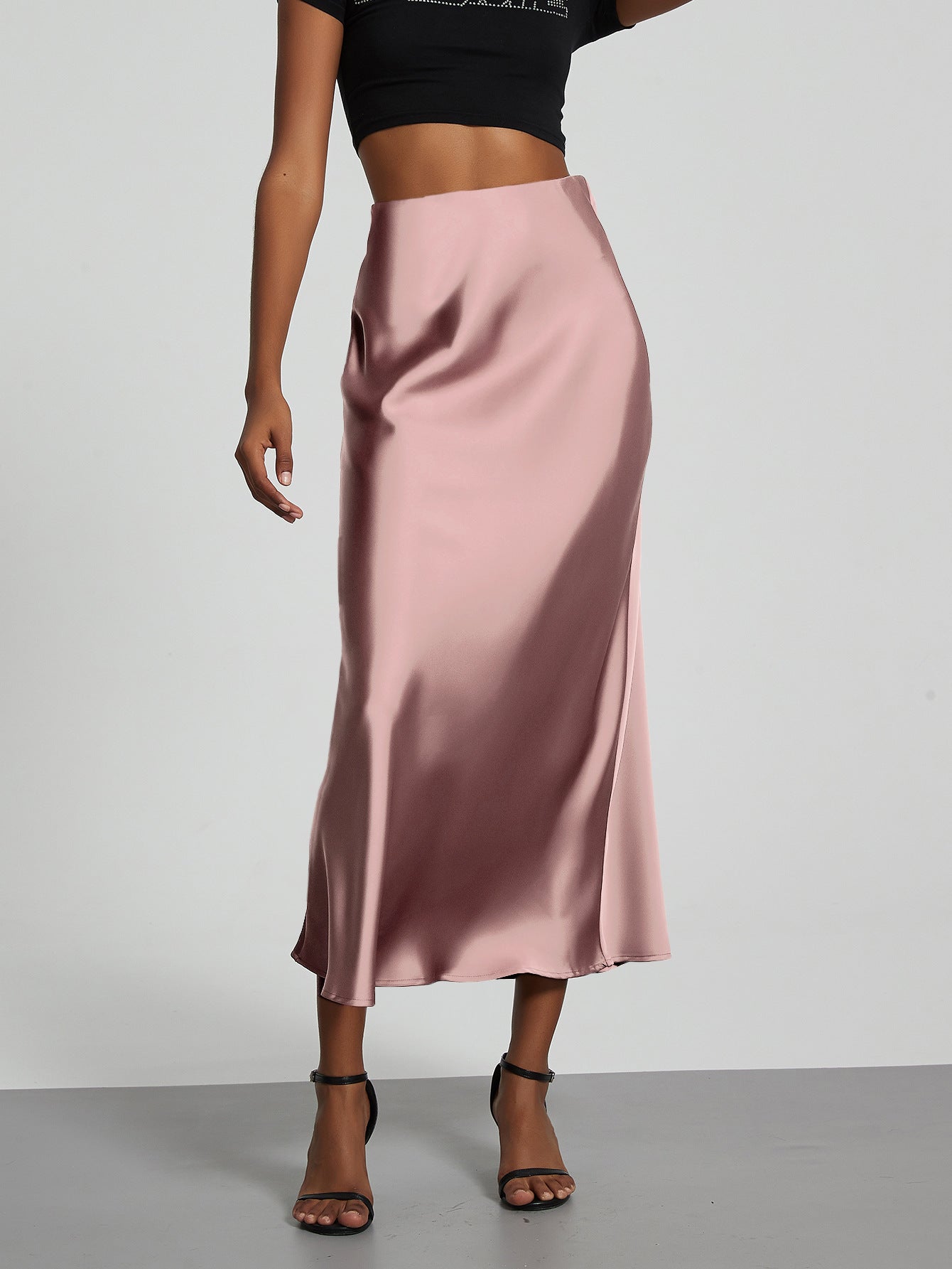 Classic Durable Slouchy Women's Elegant Satin Skirt