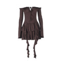 Versatile Sexy Ruffled Autumn Long Sleeve Dress