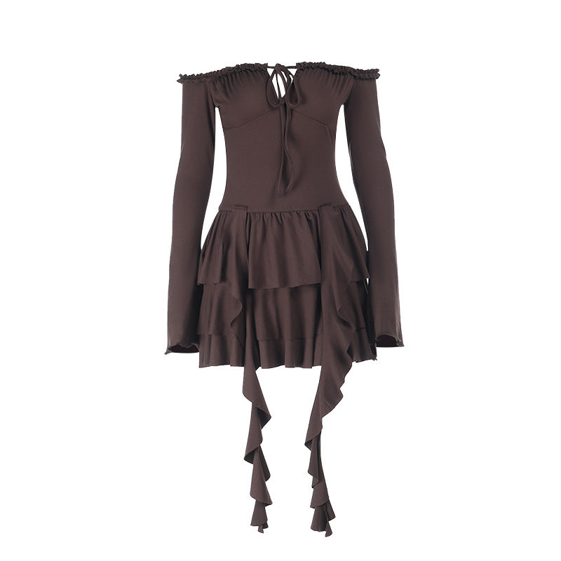 Versatile Sexy Ruffled Autumn Long Sleeve Dress