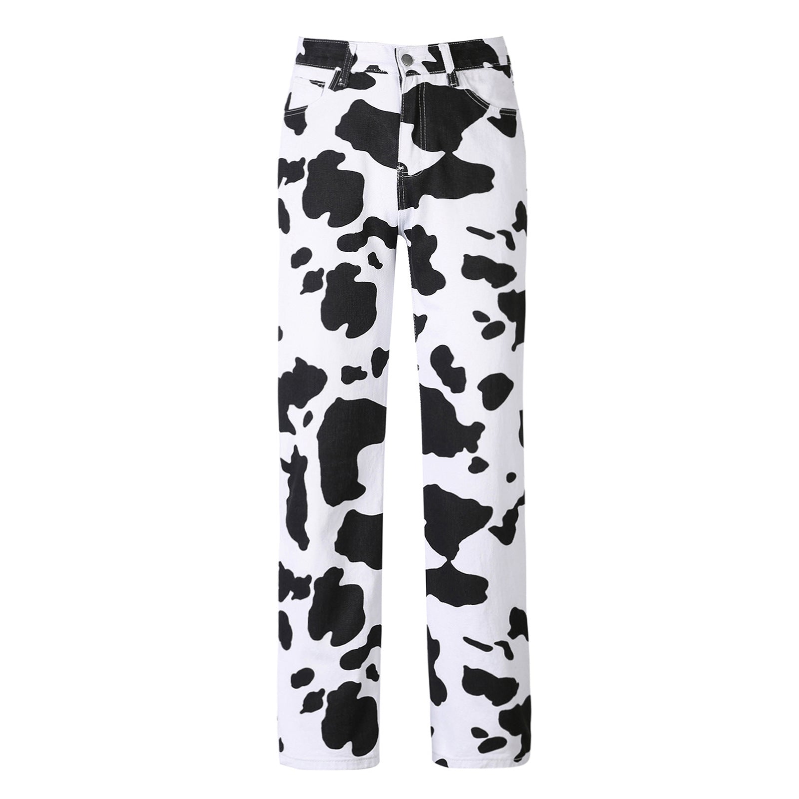 Women's Personalized Printed Loose Straight Fashion High Pants