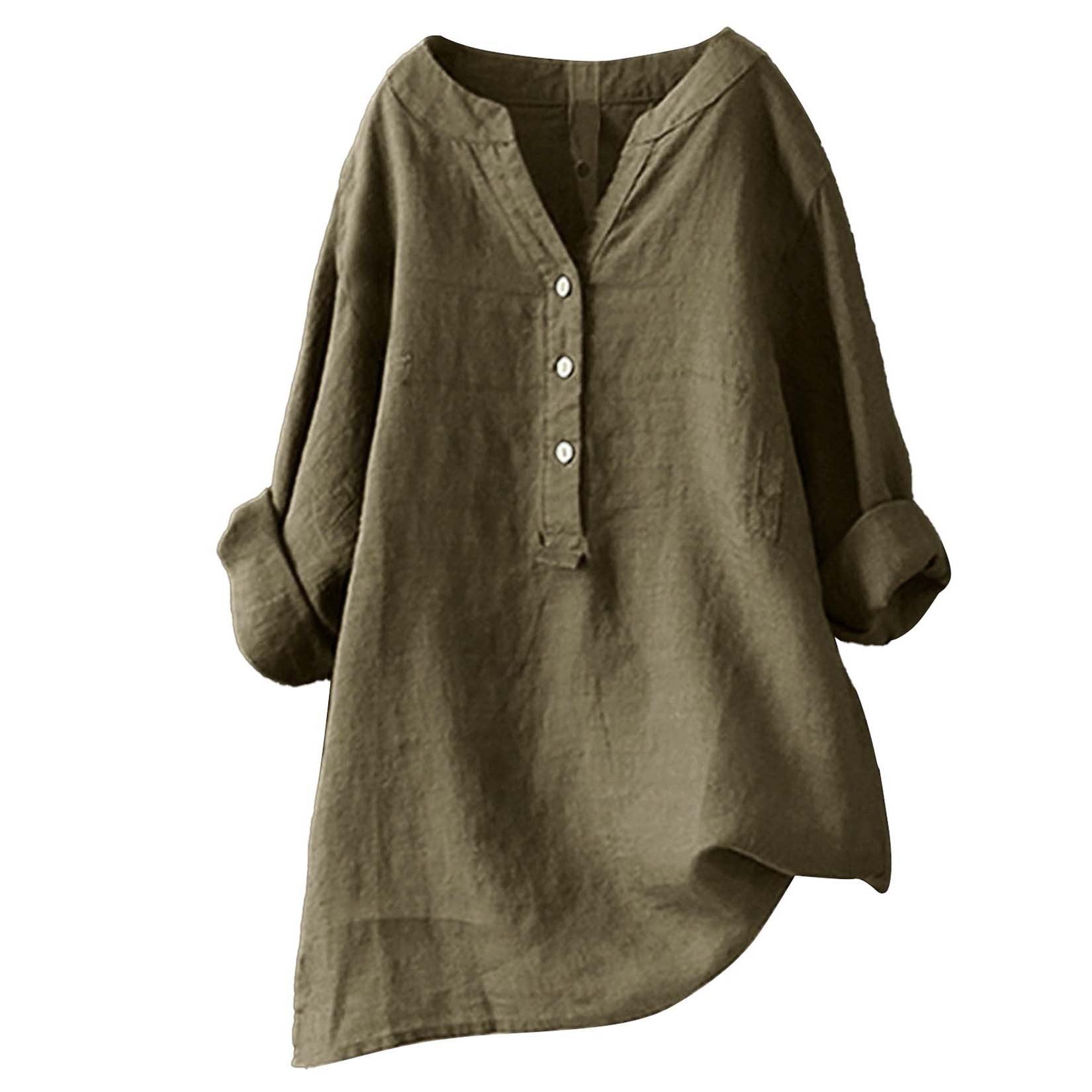 Women's Color Stand Collar Button Long Sleeve Tops