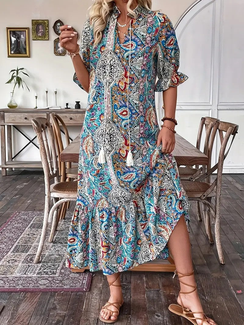 Glamorous Women's Spring Tied Lotus Leaf Dress