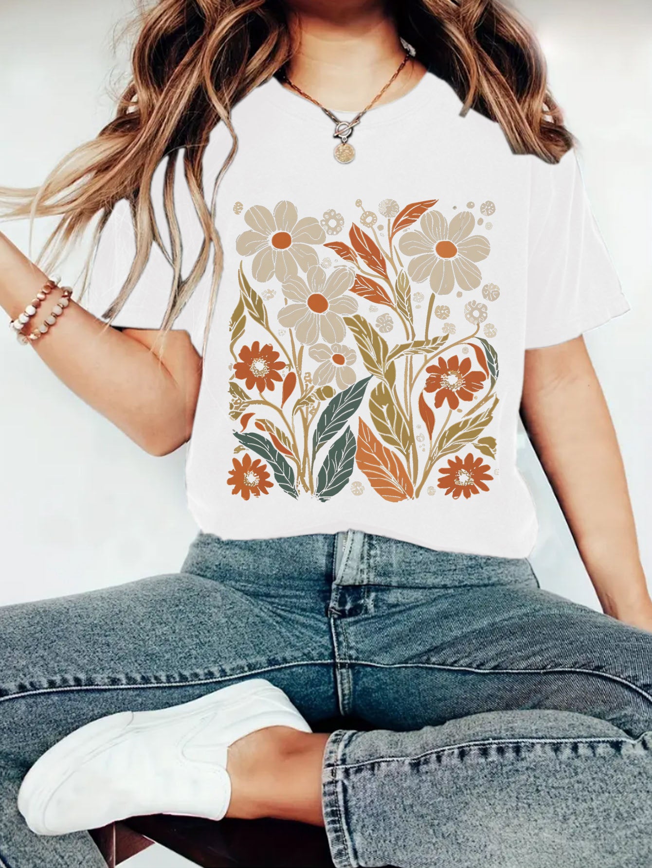 Women's Graphic Print Crew Neck Sleeve Casual Women's T-shirt