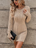 Women's Thread Knitted Dress Fashion Pullover Round Neck Women's Sweater