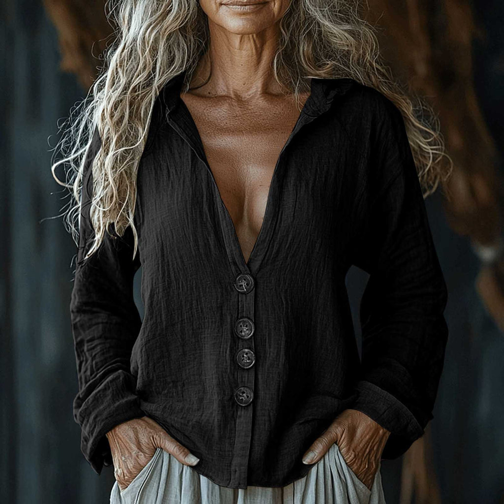 Women's Summer Loose Hooded Cotton Linen Button Cardigans