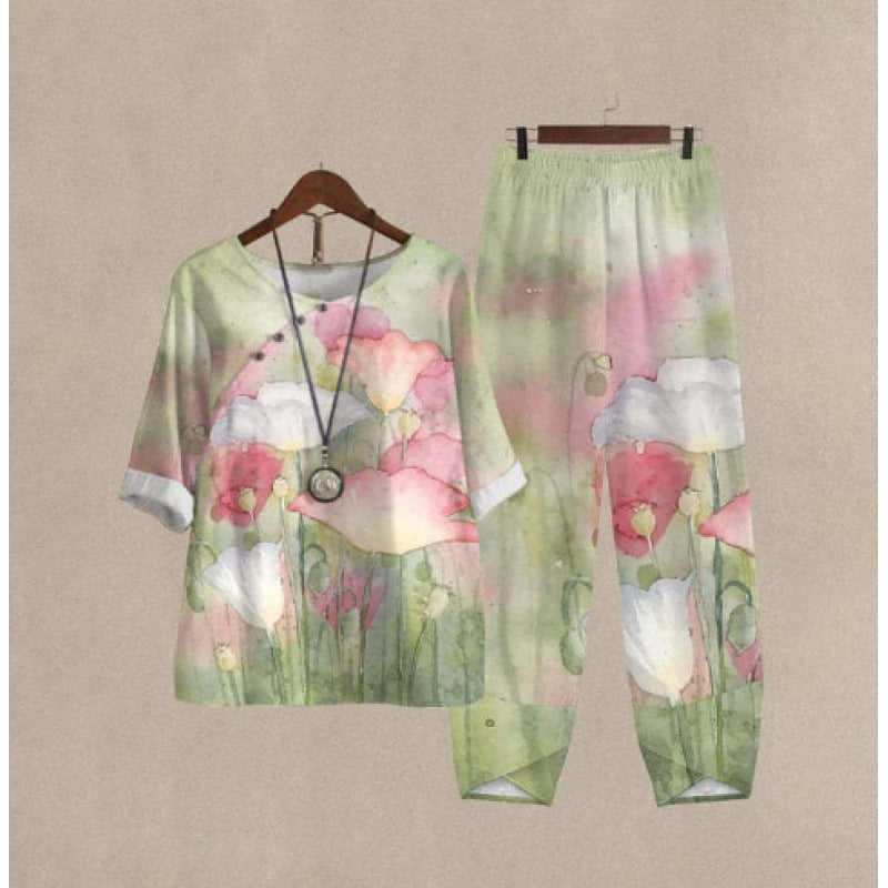 Women's Round Neck Half Sleeve Shirt Digital Women's T-shirt