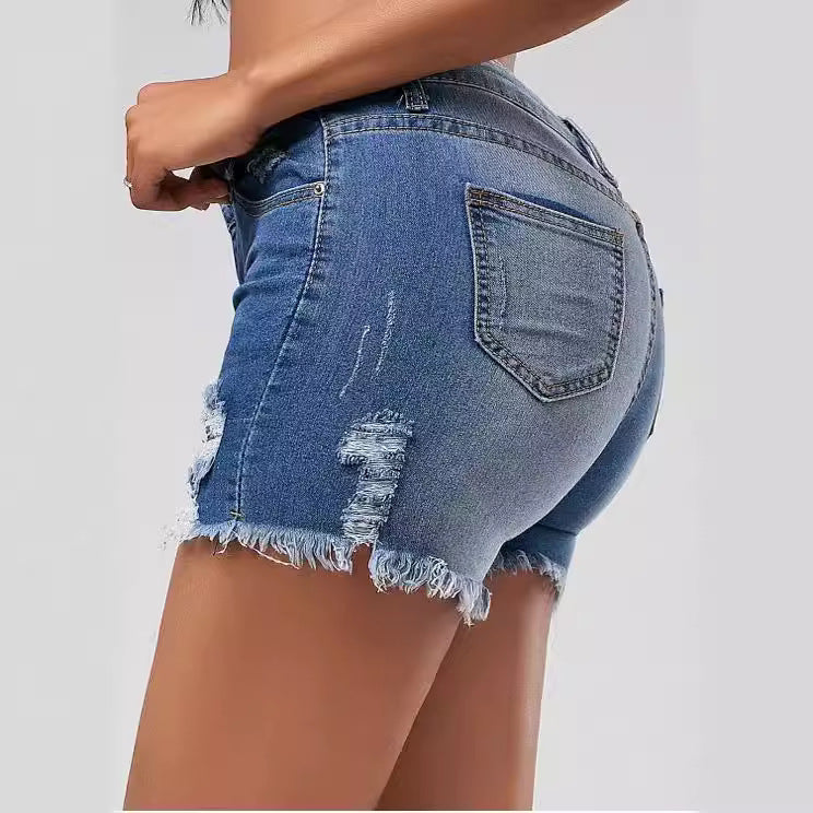 Stylish Pretty Ripped Monkey Tassel Denim Women's Jeans