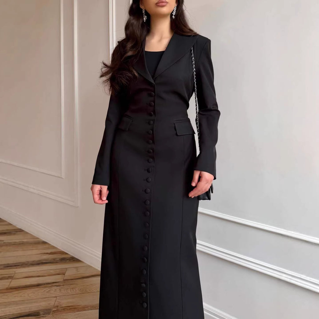 Women's Autumn Slim Lapel Lace Detail Pocket Design Clothing