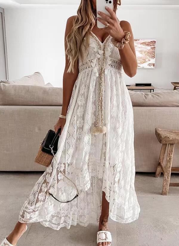 Summer Sling Large Swing Solid Color Dress