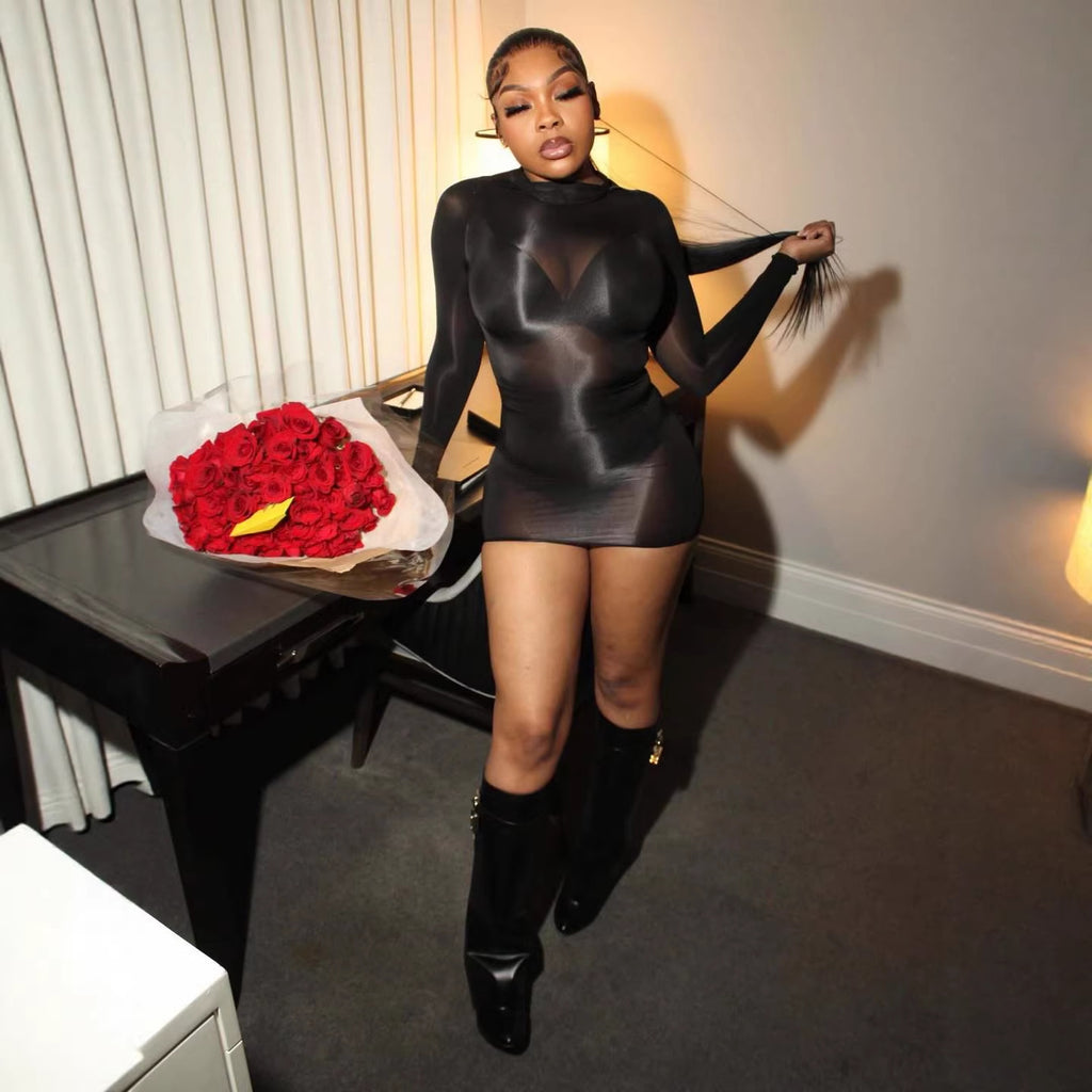Women's Sexy Super Elastic Shiny Body Socks Dress