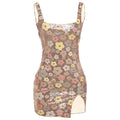 Women's Slim Fit Square Collar Sequined Sheath Dress