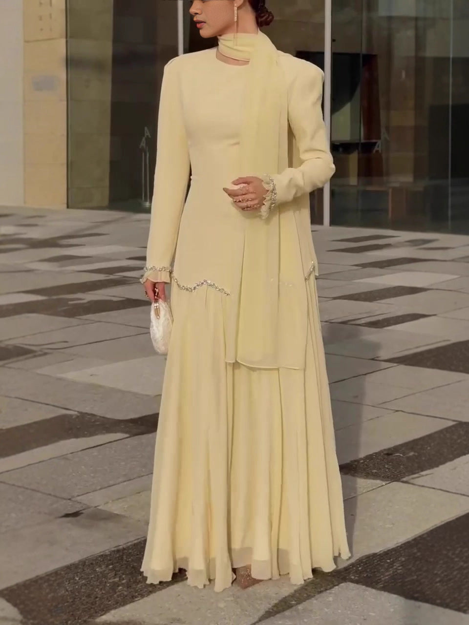 Spring Retro Elegance Long Sleeve Gorgeous Dress