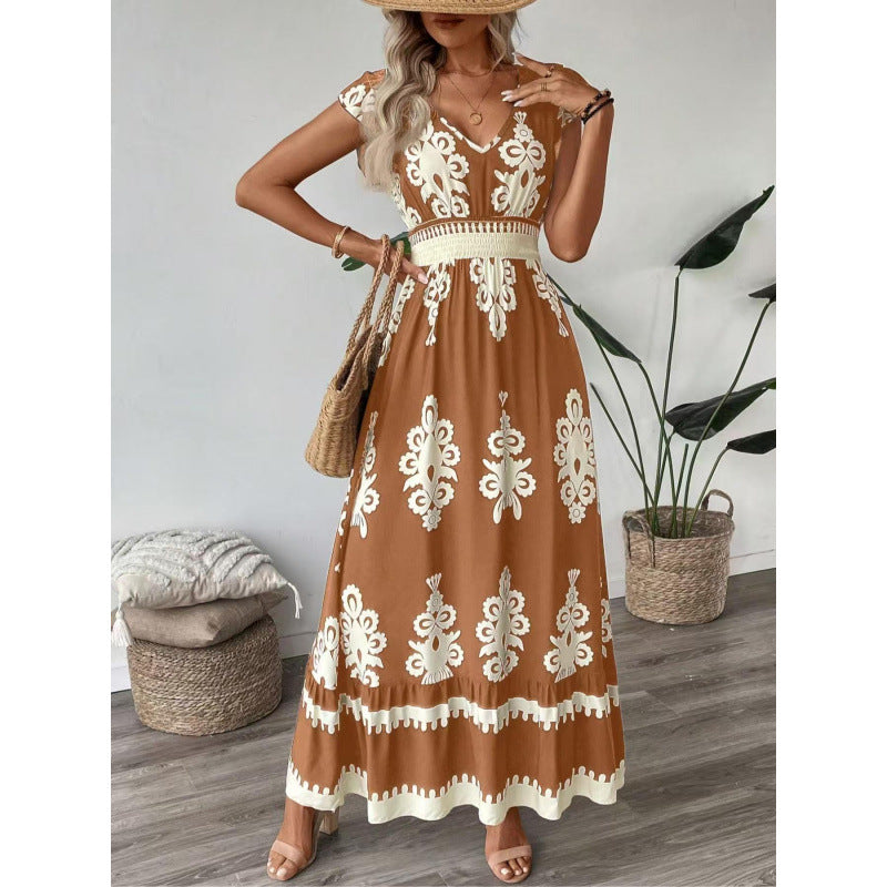 Trendy Popular Versatile Fashion Printed Long Dress