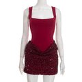 Women's Winter Slim Sleeveless Sexy Solid Color Strap Dress