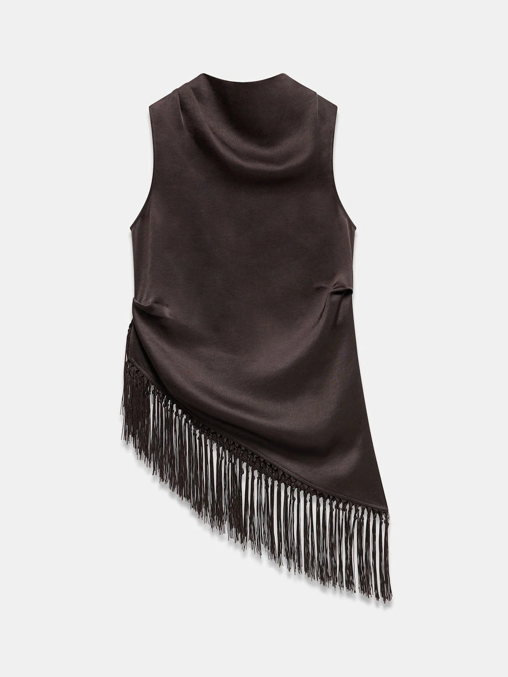 Slouchy Women's Tassel Satin Casual Sleeveless Cardigans