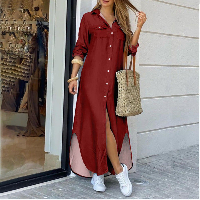 Creative Women's Fashion Sexy Print Shirtdress Dress
